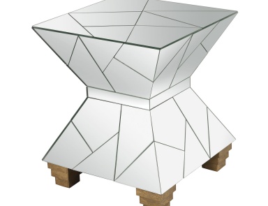Hocker Mirrored Mosaic Hourglass Foot Stool Dimond Home