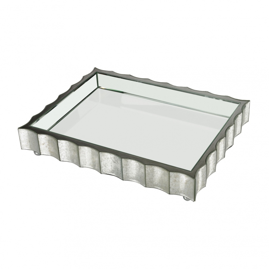 Zubehör Small Scalloped Edge Mirror Tray Dimond Home