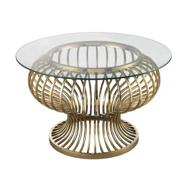 Tisch Undulating Gold Rod Coffee Table