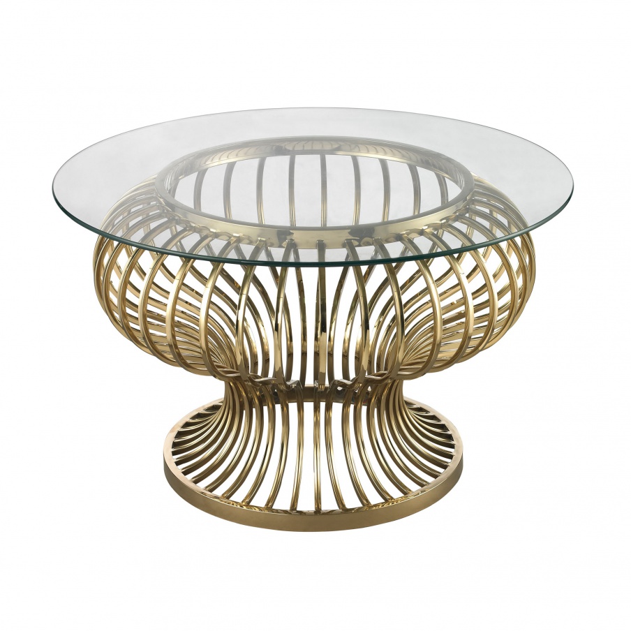 Tisch Undulating Gold Rod Coffee Table Dimond Home