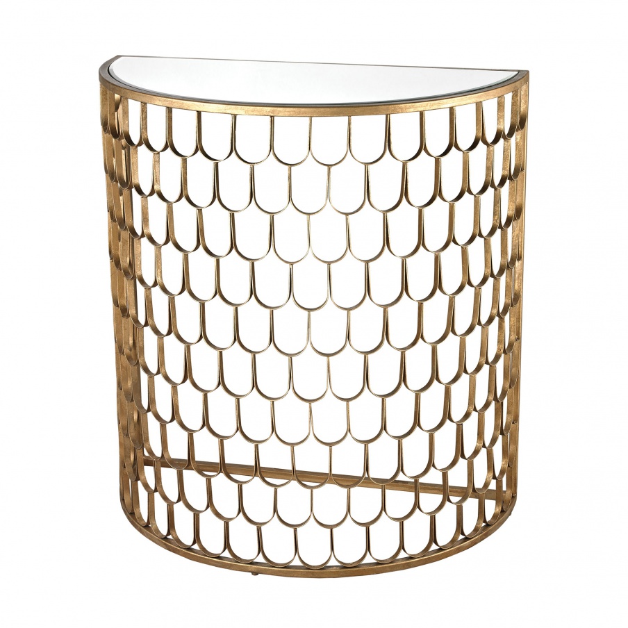 Tisch Fish Scale Demi Lune Dimond Home