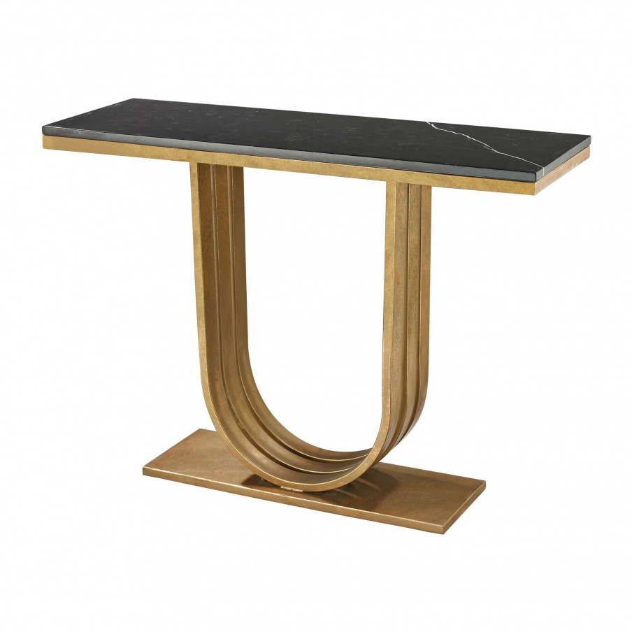 Konsole Gold Leaf And Black Marble Olympia Console Dimond Home