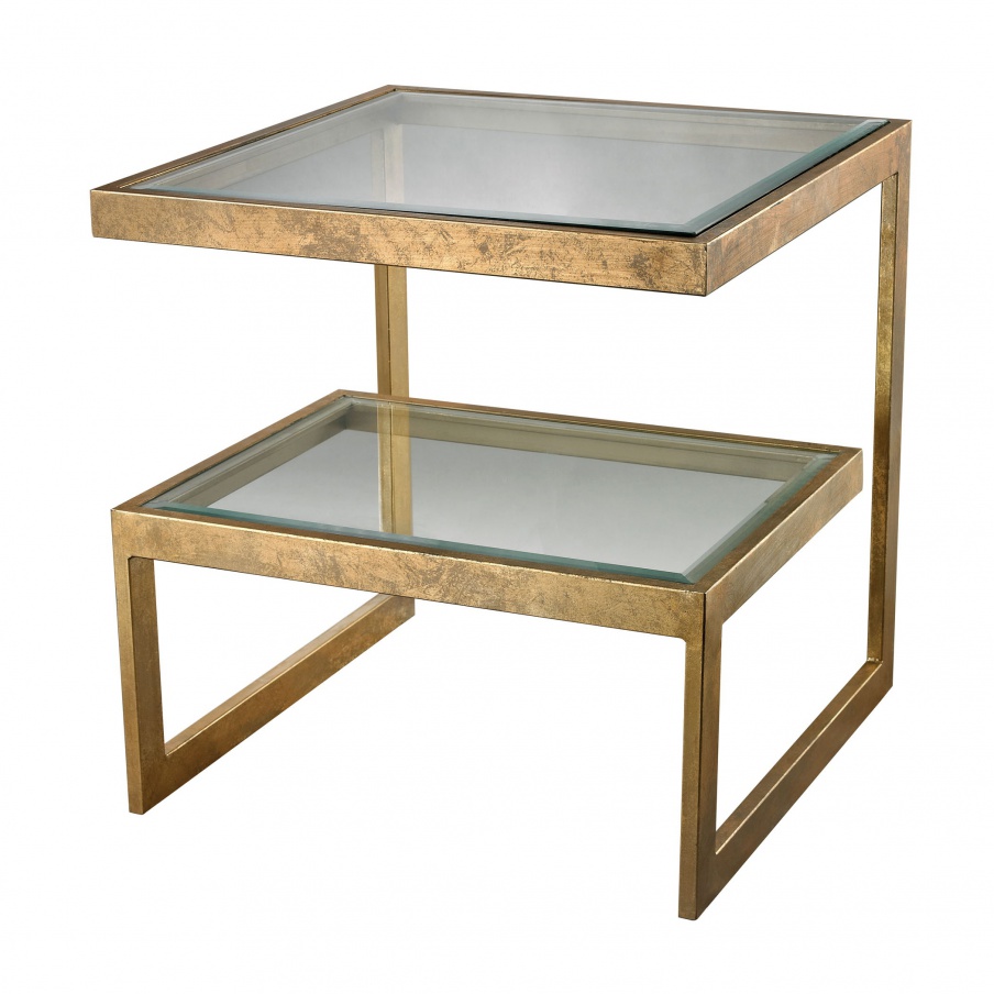 Tisch Gold Leaf Key Side Table Dimond Home