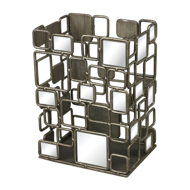 Vase Alvis-Metal And Antique Mirror Vase