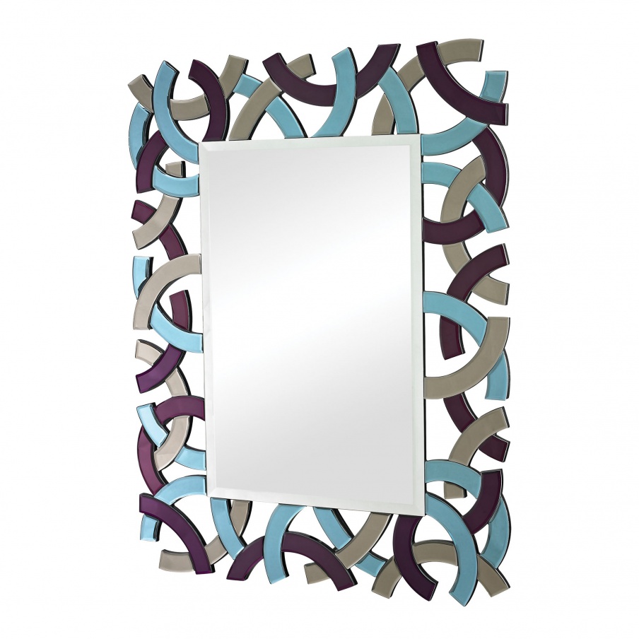 Wandhalter Confetti Colored Glass Framed Bär Formte Mirror Dimond Home