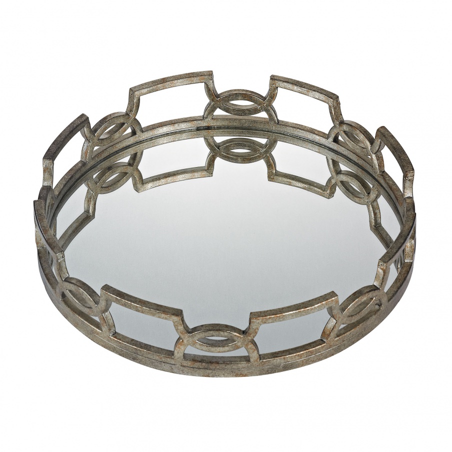 Behälter Scroll Iron Mirrored Tray Dimond Home
