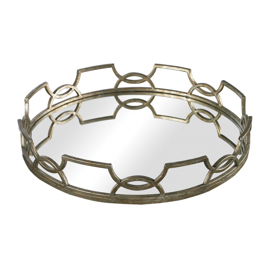 Behälter Scroll Iron Mirrored Tray Dimond Home