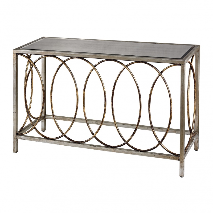Konsole Rings Console Table With Mirrored Top Dimond Home