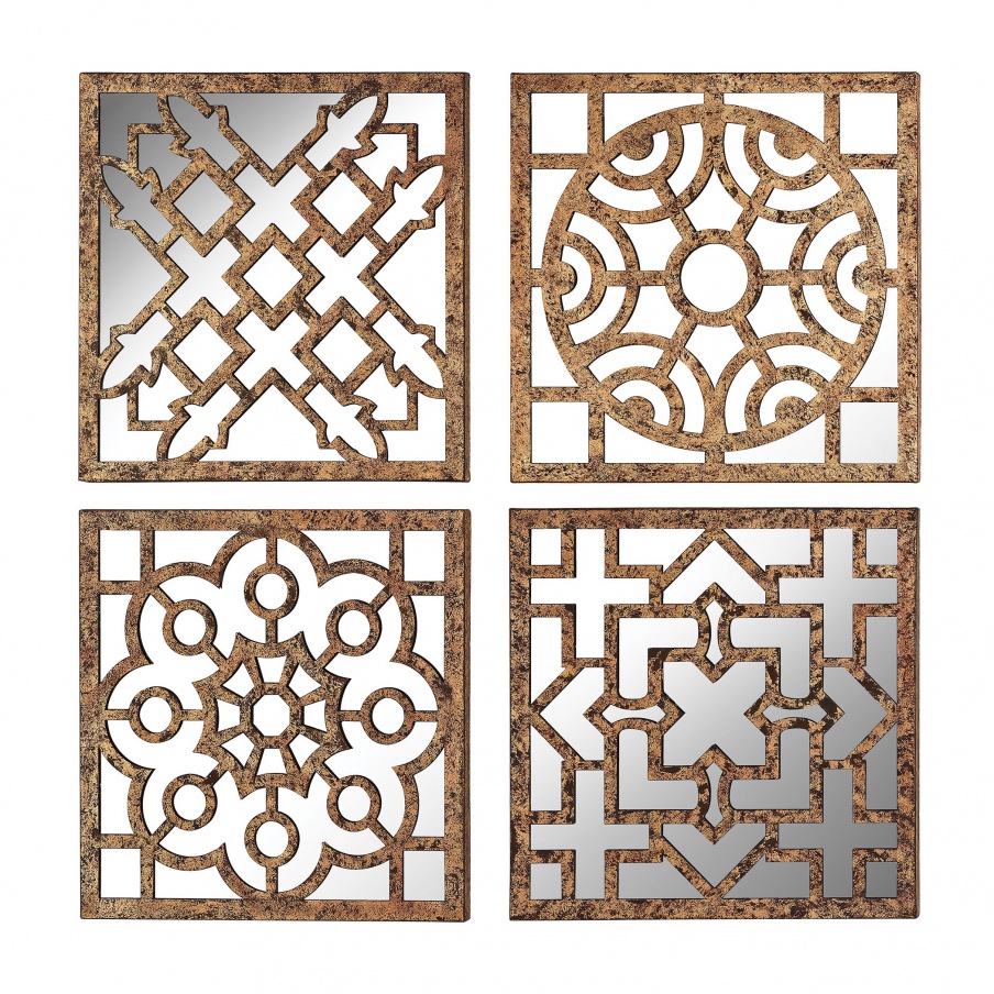 Mirrored Wall Wall Panels - Set of 4 Dimond Home