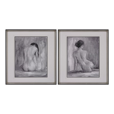 Das Bild Figure In Black And White I And Ii - Fine Art Print Under Glass