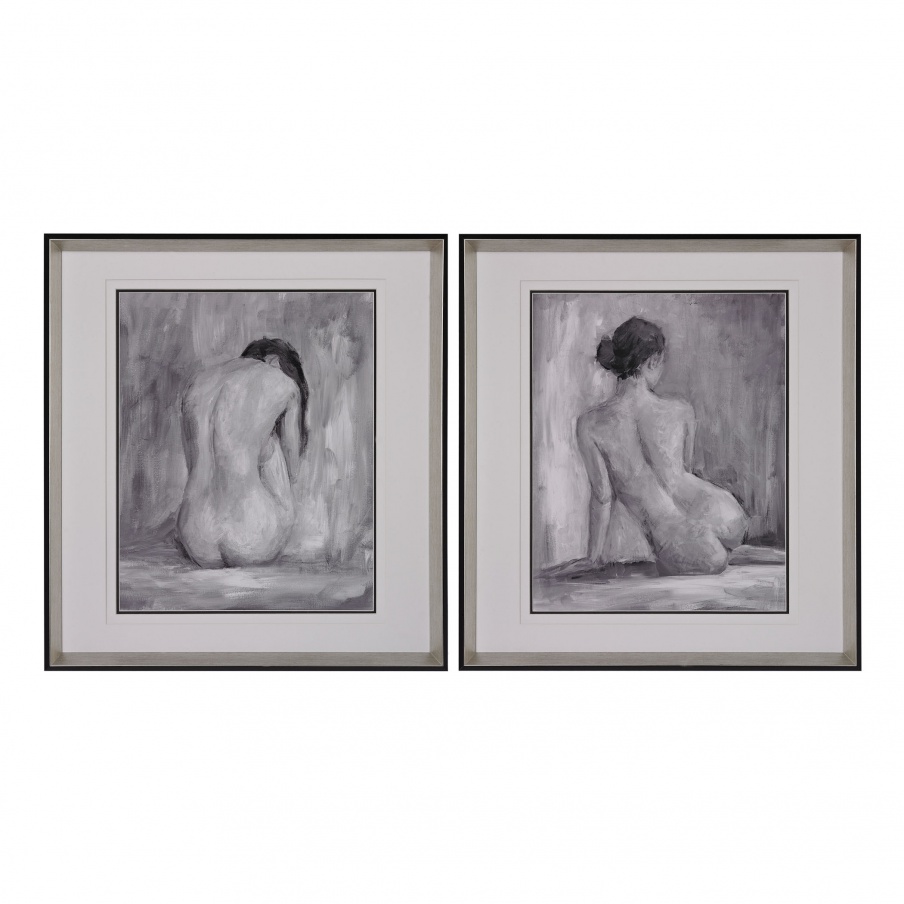 Das Bild Figure In Black And White I And Ii - Fine Art Print Under Glass Dimond Home