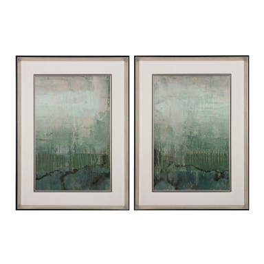 Bild Emerald Sky I, II - Limited Edition Print On Fine Art Paper Under Glass
