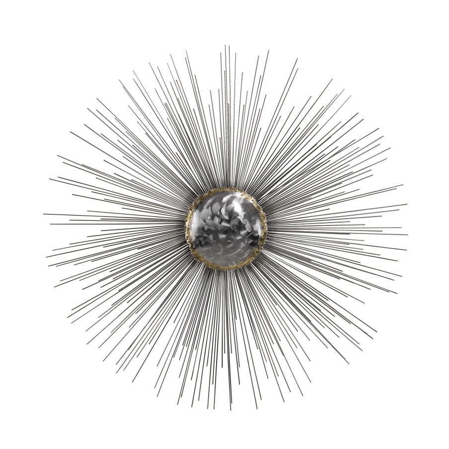Wand-Dekor Silver Sun Metal Wall D Dimond Home