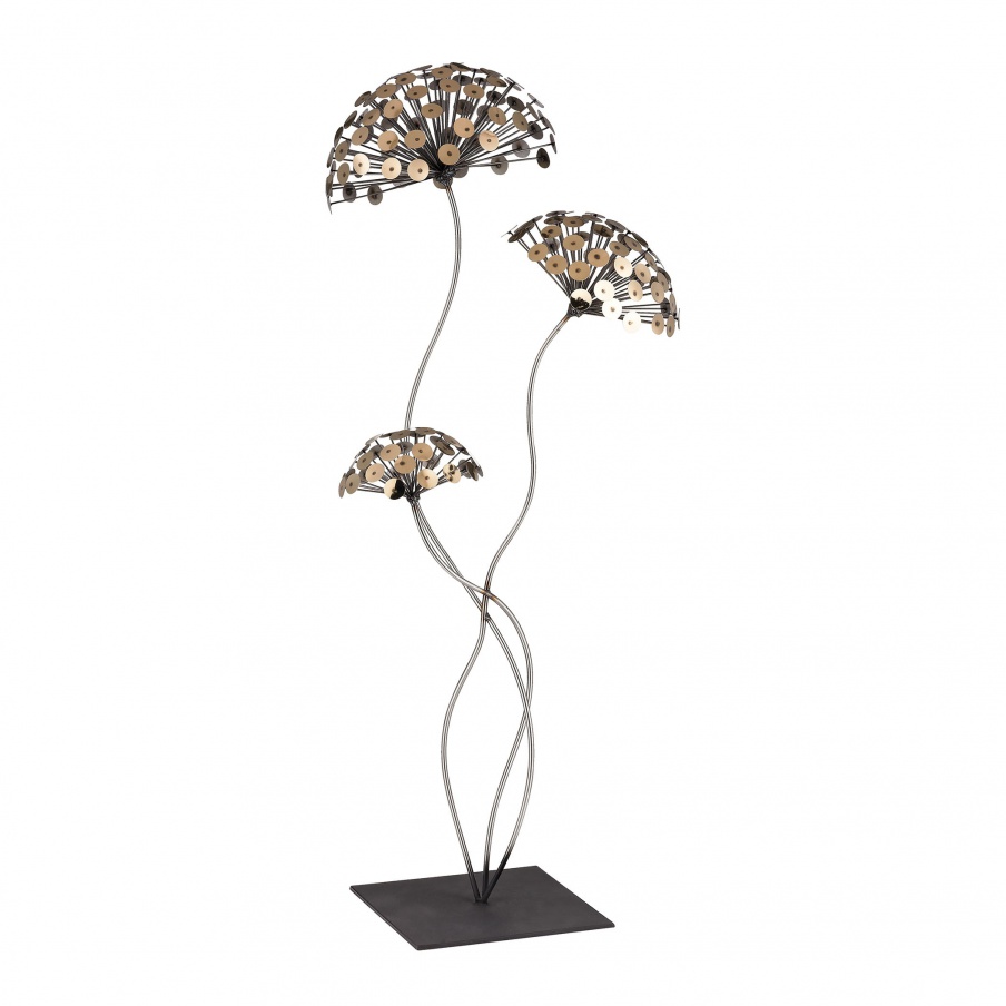 Statuette Dandelion Metal Sculpture Dimond Home
