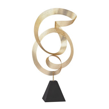 Statuette Golden Ribbon Metal Sculpture
