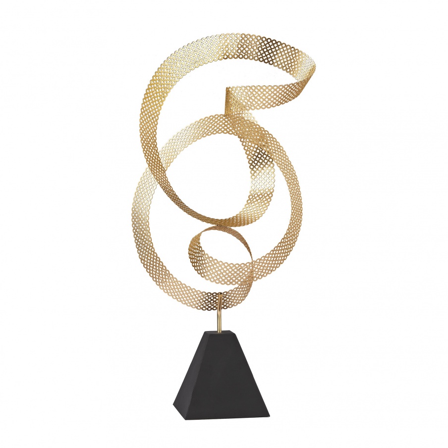 Statuette Golden Ribbon Metal Sculpture Dimond Home