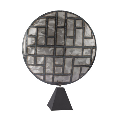 Statuette Parquetry in Metal Sculpture