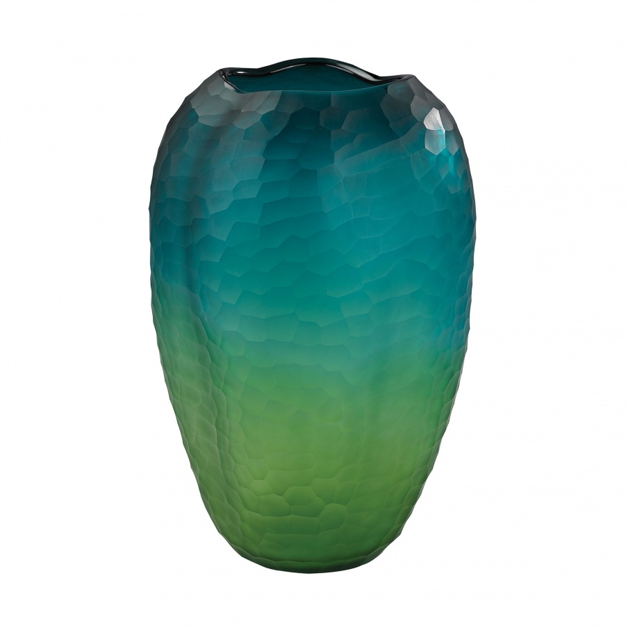 Vase Medium Faceted Amorphous Glass Vase Dimond Home