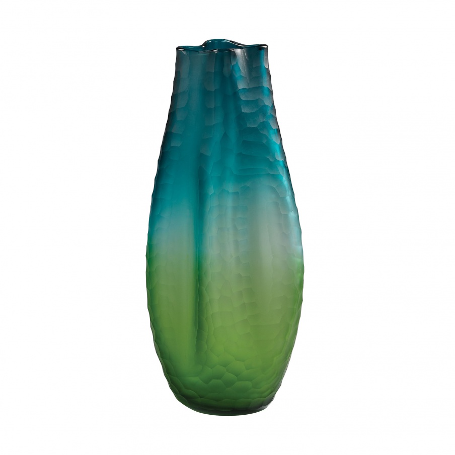 Vase Large Faceted Amorphous Glass Vase Dimond Home