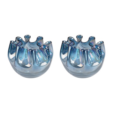 Vase Navy Blue Splash Glass Vase