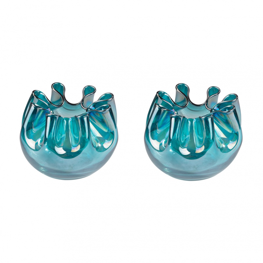 Vase Aqua Splash Glass Vase Dimond Home