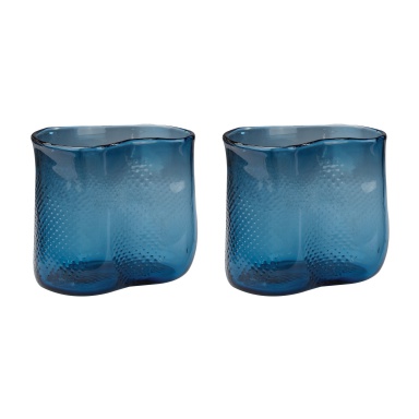 Vase Navy Fish Net Glass Vase