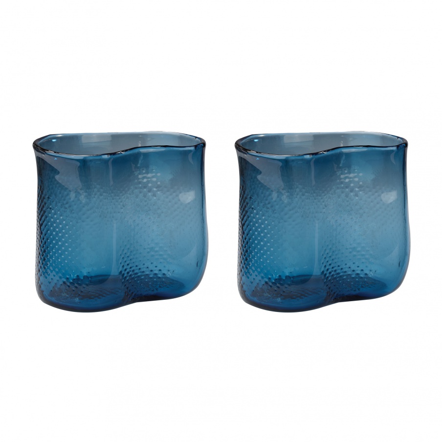 Vase Navy Fish Net Glass Vase Dimond Home