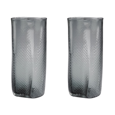 Vase Grey Etched Glass Vase