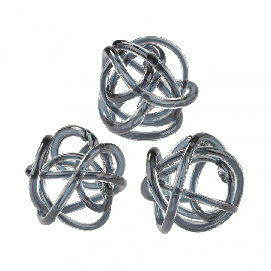 Zubehör Grey Glass Knot Dimond Home