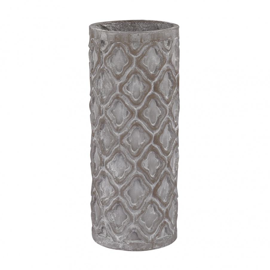 Vase Short Antique Gray Vase With Organic Pattern Dimond Home