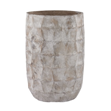 Vase Aged Powdered Vase With Faceted Texture