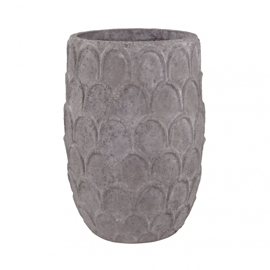 Vase Large Aged Powdered Lotus Petal-Carved Pot Dimond Home