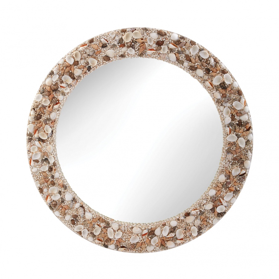 Wall Round Mirror Shell Dimond Home