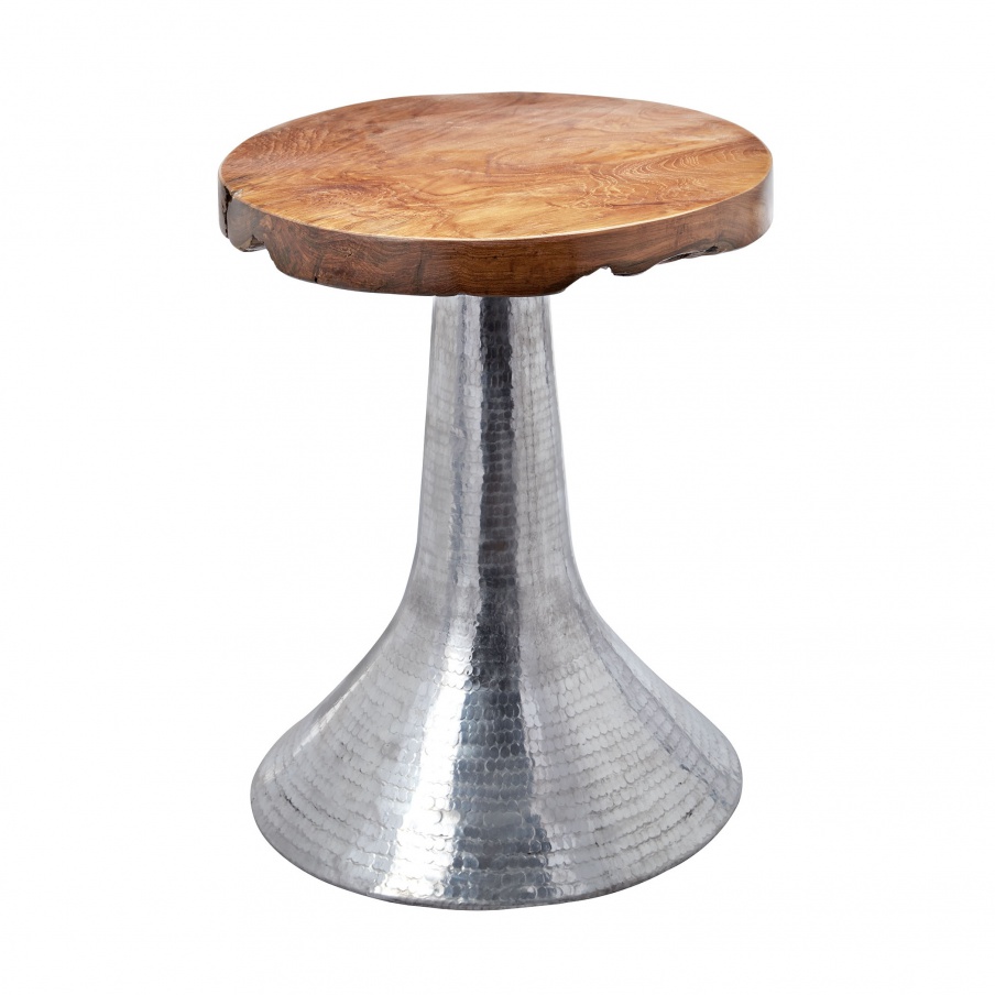 Schreibtisch Hammered Decorative Table Teakholz in Silber Dimond Home