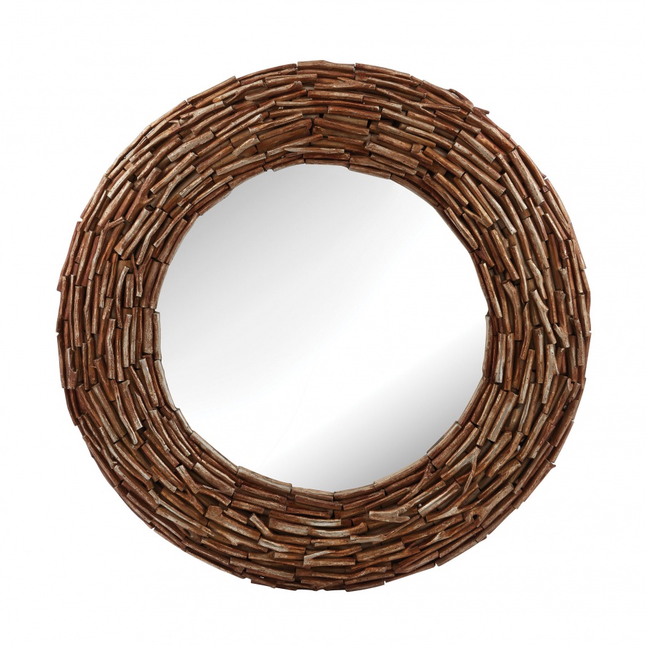 Wall Round Twig Mirror Dimond Home