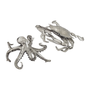 Zubehör Hand Forged Silver Crab and Octopus - Set of 2