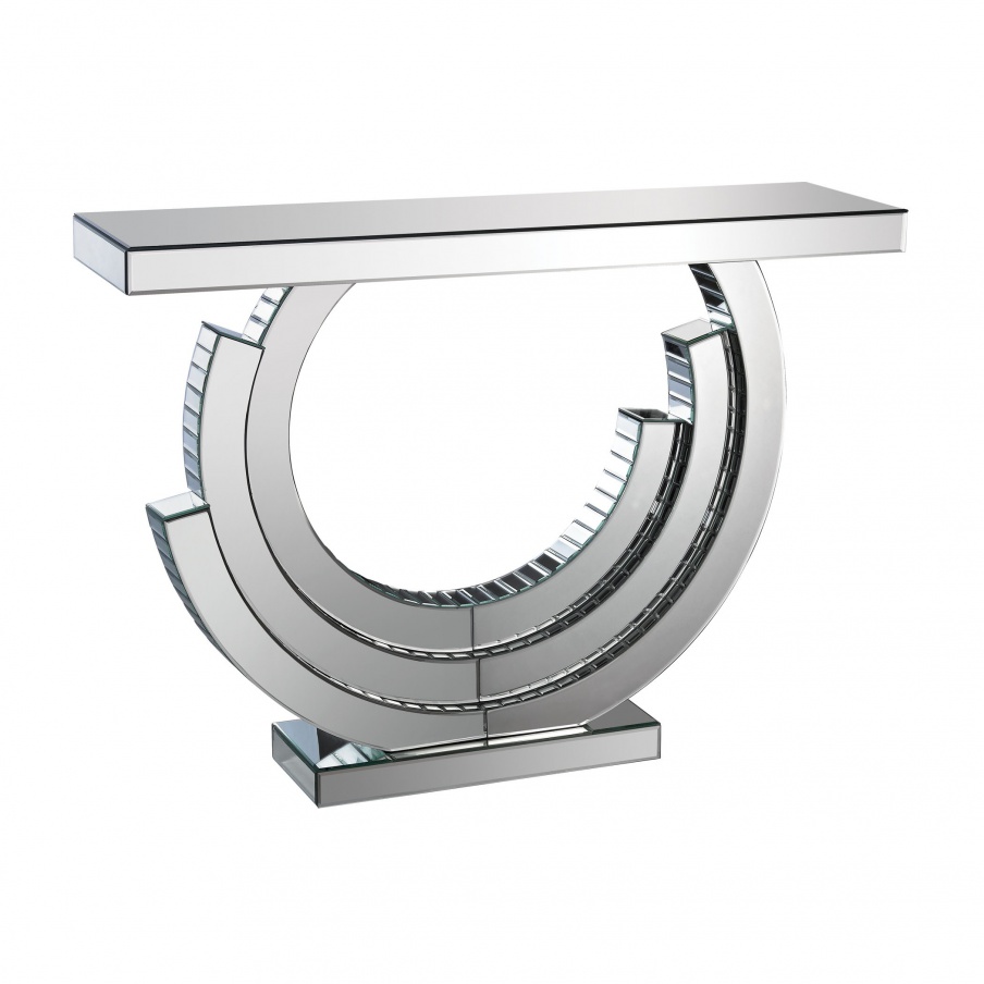 Konsole Layered Crescent Mirrored Console Dimond Home