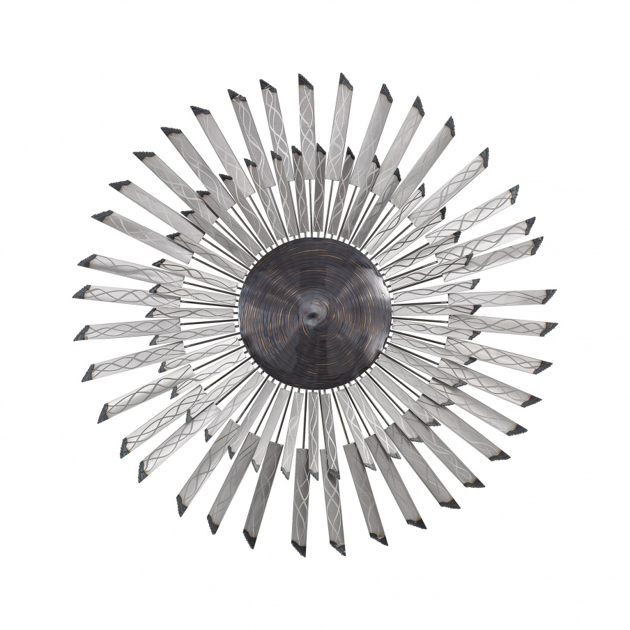 Wand-Dekor-Phantom Wall Decor In Petroleum Swirl And Gloss Aluminum Dimond Home