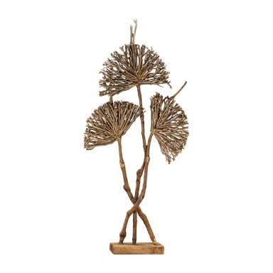 Statuette Pensacola Wooden Botanical Sculpture Fan