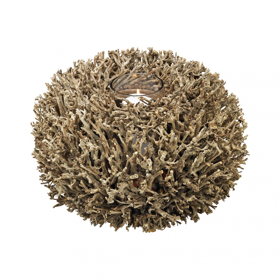 Kerzenhalter Briar Candle Holder In Light Washed Wood Dimond Home