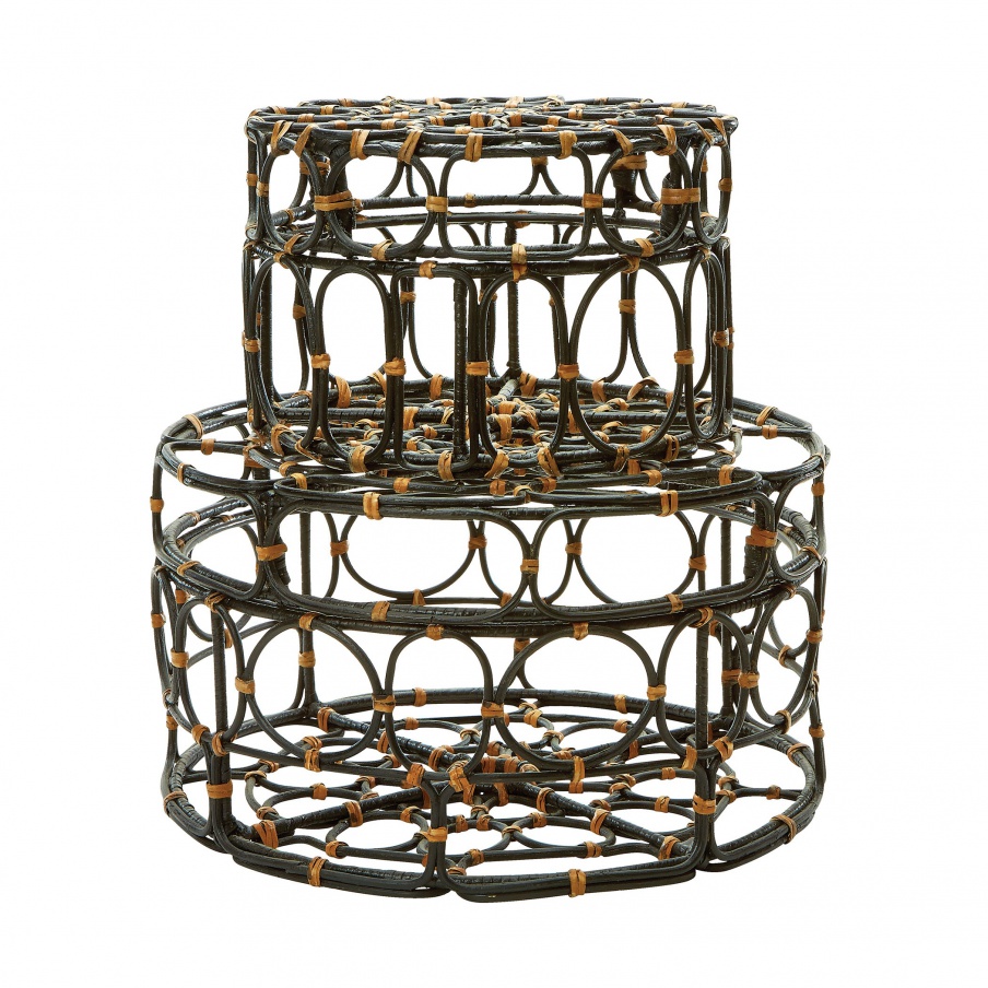 Aufbewahrungsbox Round Black & Tan Oval Ring Box - Set Of 2 Dimond Home