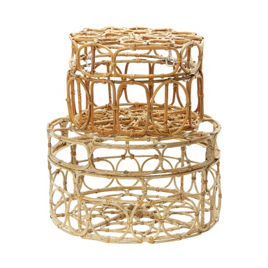 Aufbewahrungsbox Round Natural Washed Oval Ring Box - Set Of 2