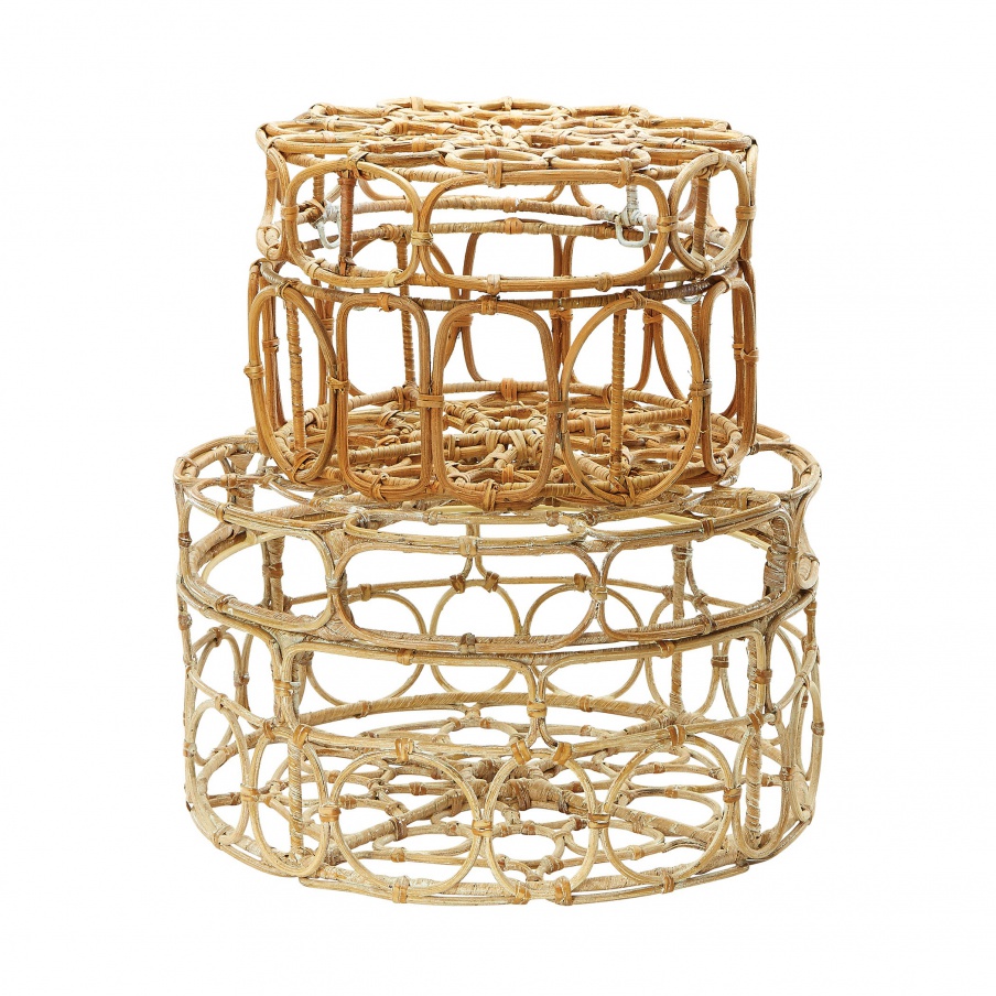 Aufbewahrungsbox Round Natural Washed Oval Ring Box - Set Of 2 Dimond Home