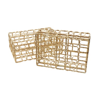 Aufbewahrungsbox Rectangular Natural Washed Oval Ring Box -Set Of 2