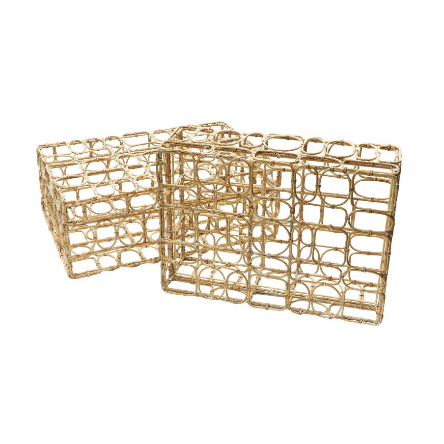 Aufbewahrungsbox Rectangular Natural Washed Oval Ring Box -Set Of 2 Dimond Home