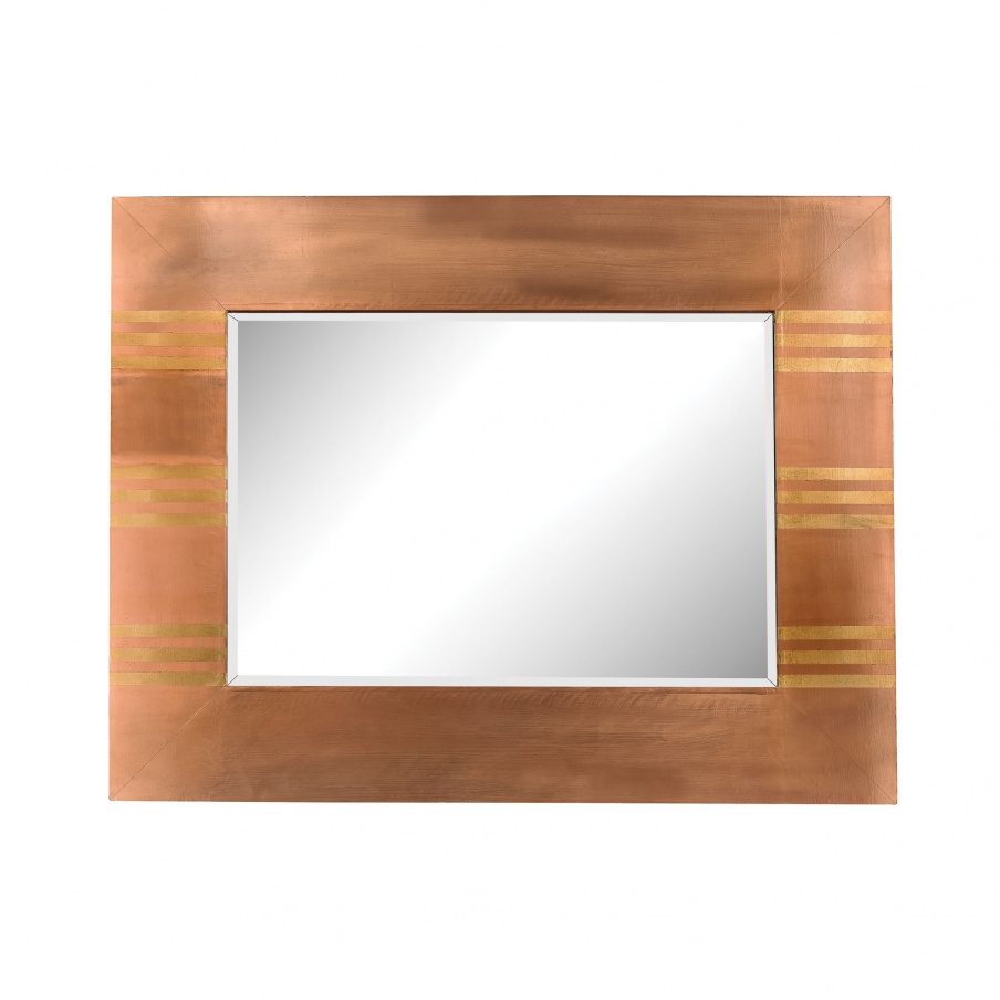 Wall Copper Mirror Frame With Gold Dimond Home