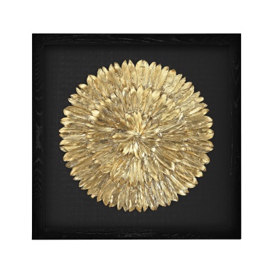 Wand-Dekor Gold Feather Spiral