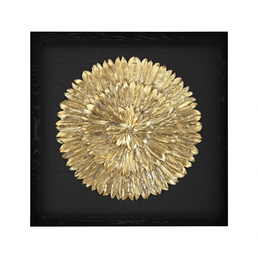 Wand-Dekor Gold Feather Spiral Dimond Home