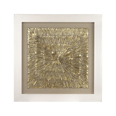 Wand-Dekor Gold Feather Spaturral