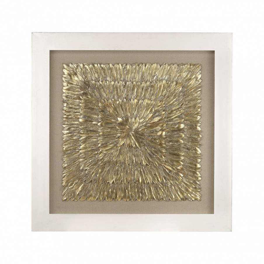 Wand-Dekor Gold Feather Spaturral Dimond Home